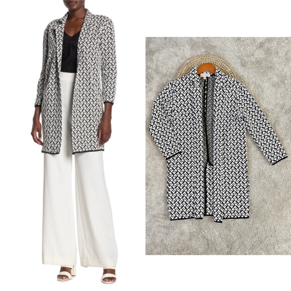 Philosophy Chic Black and White Patterned Coat